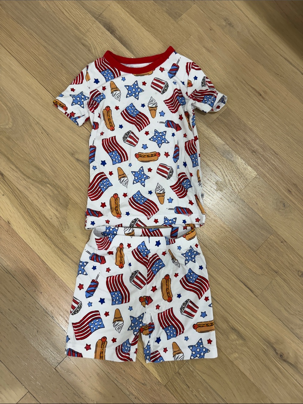 Caden Lane Red & Blue Patriotic Kids Pajama Set